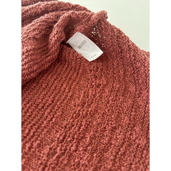 J Jill Womens Small Rustic Oversized Vneck Short Sleeve Tunic Thick Sweater Knit - Picture 3 of 5